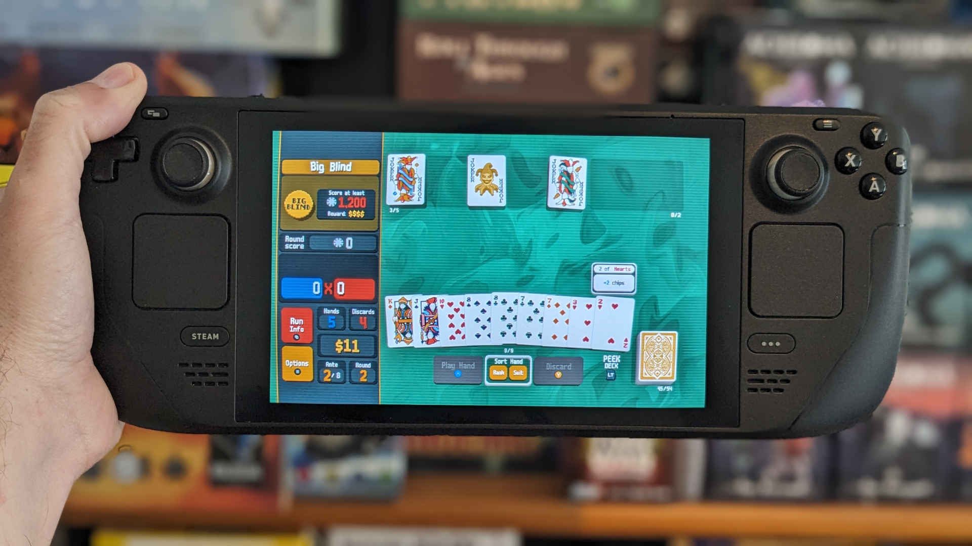 Best Deck Building Video Games: Balatro on Steam Deck