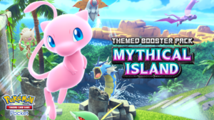 Key art from Mythical Island, the first mini-set for Pokémon TCG Pocket.