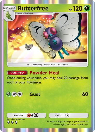 Butterfree, a pivotal opposing card to allow SneakyDragon to set the damage record in Pokémon TCG Pocket.