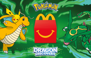 Key art from McDonald's Austria detailing the Pokémon TCG's "Dragon Discovery" promotion. Image credit: PokéBeach