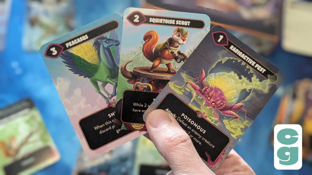 Mindbug: Beyond Eternity cards in hand