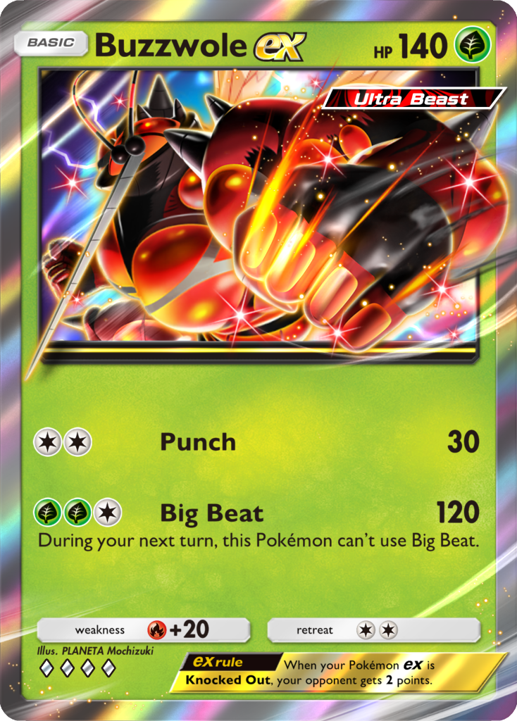 Buzzwole ex, a new card from Extradimensional Crisis, the next PTCGP pack. Image credit: The Pokémon Company