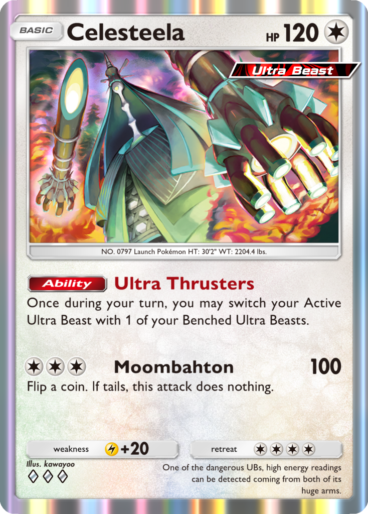 Celesteela, a new card from Extradimensional Crisis, the next PTCGP pack. Image credit: The Pokémon Company