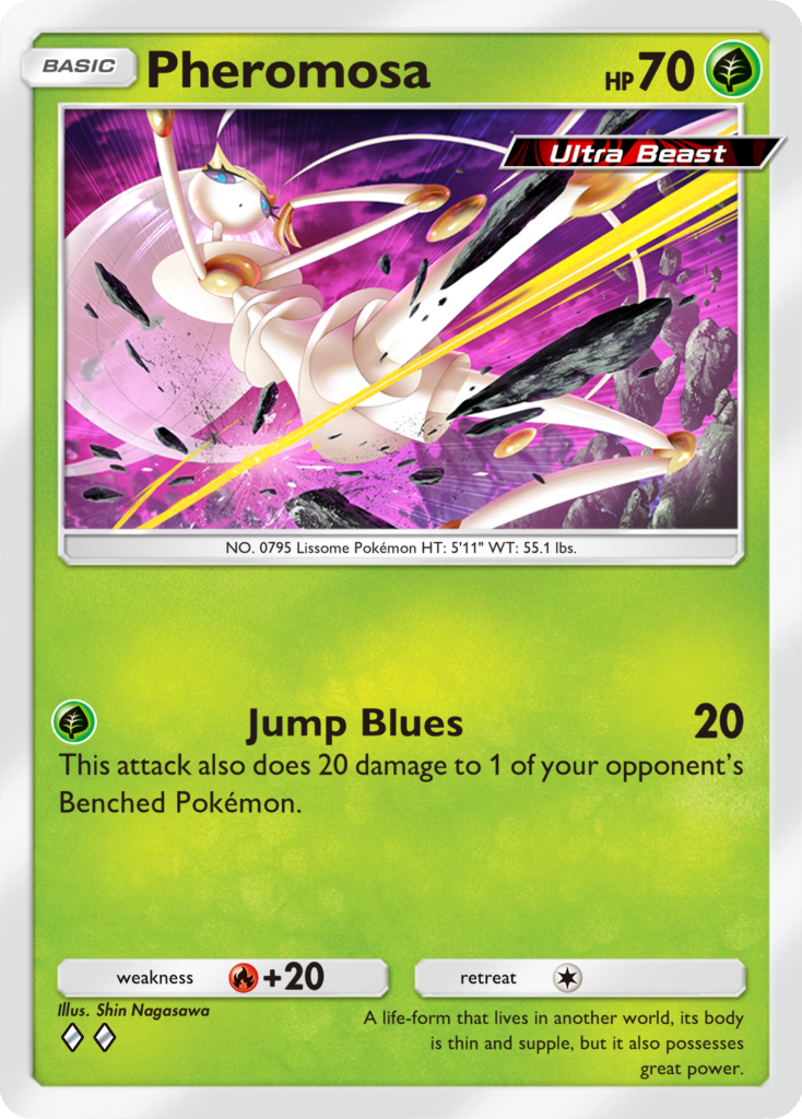 Pheromosa, a new card from Extradimensional Crisis, the next PTCGP pack. Image credit: The Pokémon Company
