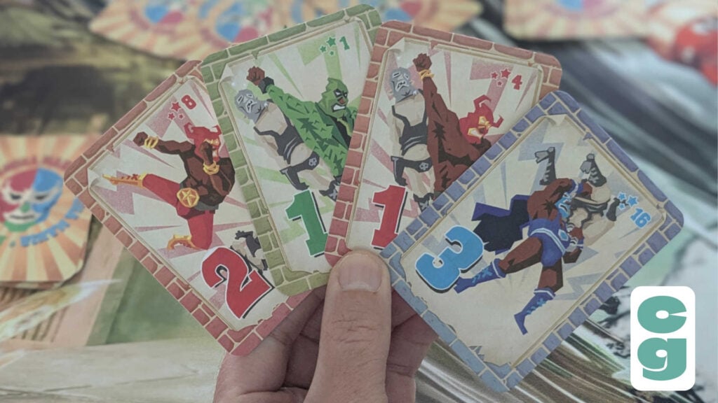 The cards from Game Chest game, Lucha Mania