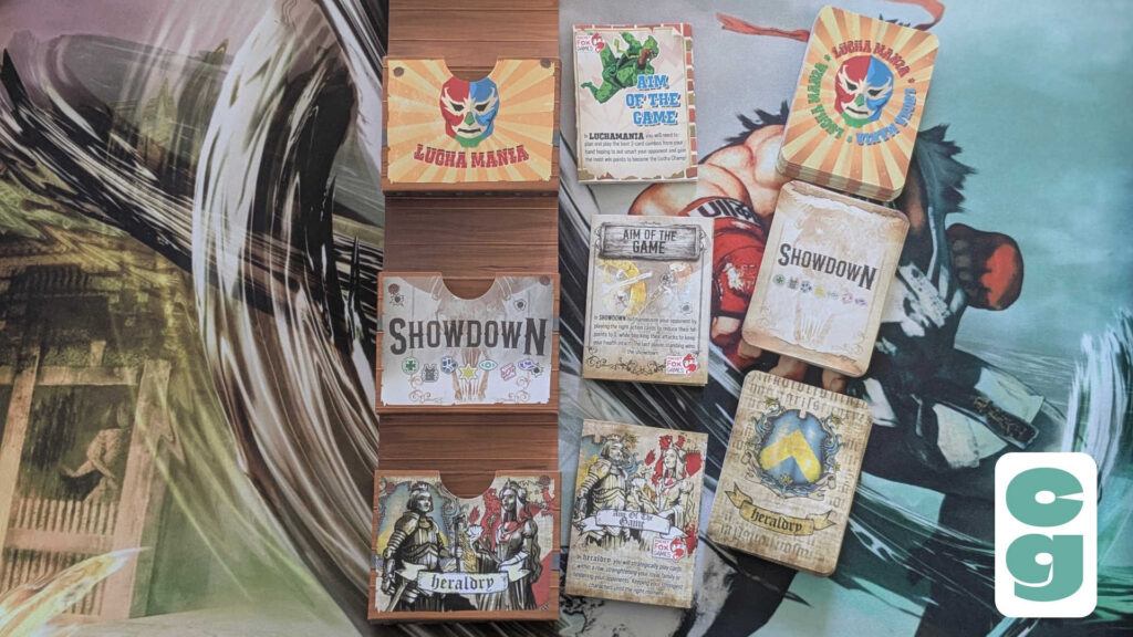 The Game Chest unfolded with rules and each deck