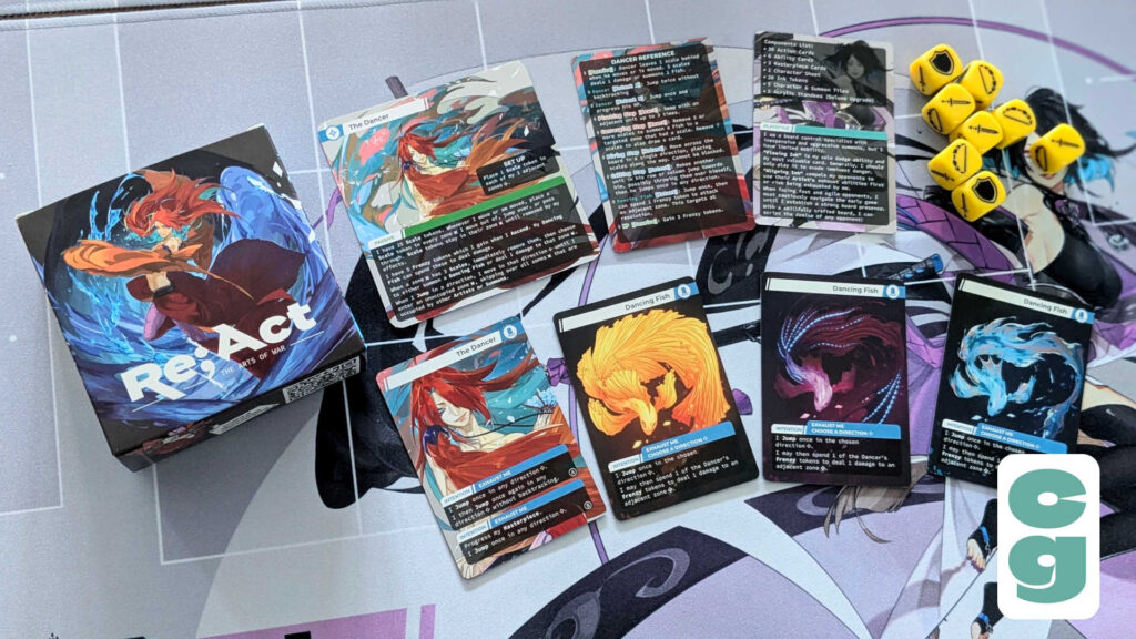 The Dancer's box, and cards, from Re;Act. Plus the special dice which The Painter uses.