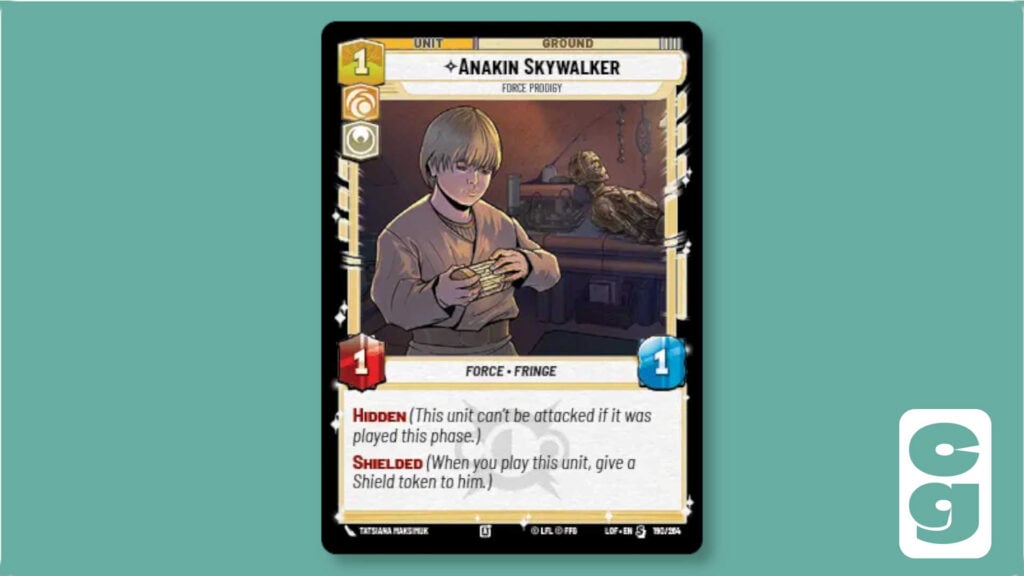 Star Wars Unlimited Anakin Skywalker card from Legends of the Force